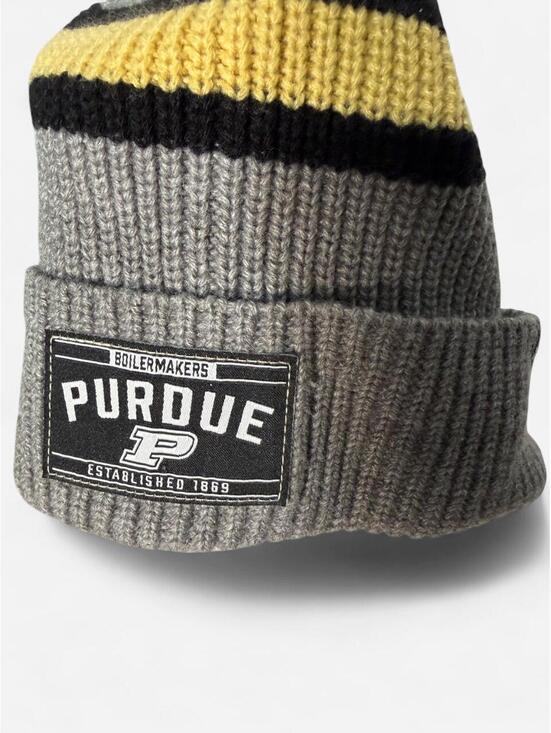 47 Other - 47 Brand Purdue Boilermakers Grey Knit Beanie Hat‎ NCAA Cuffed Stripe